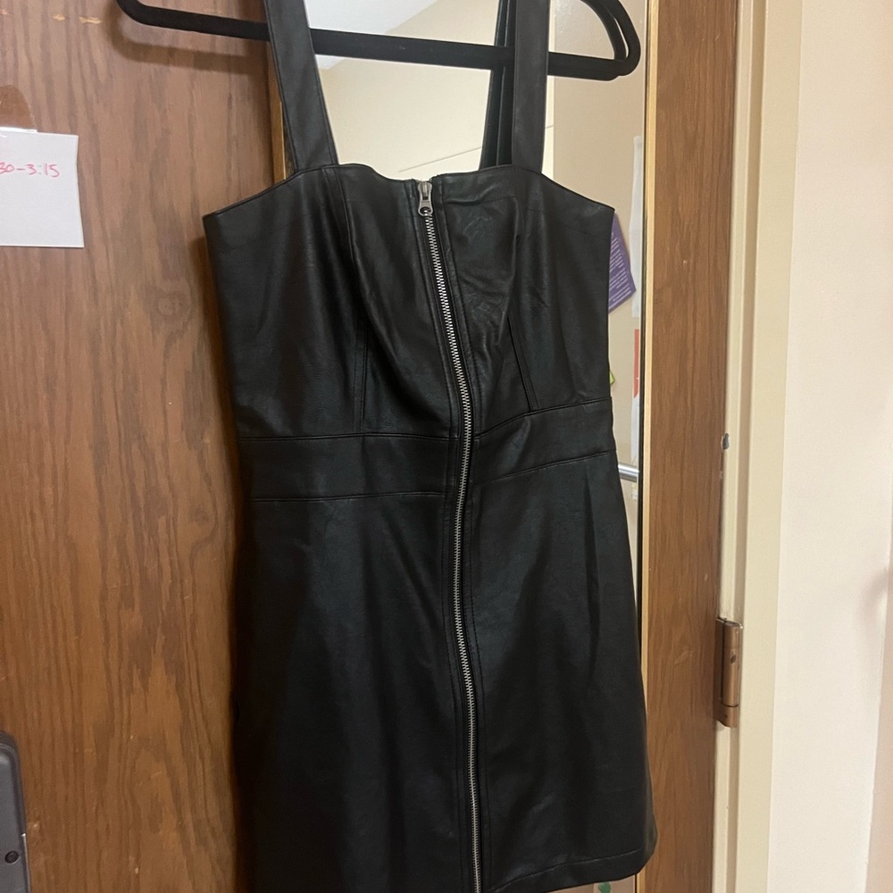 leather mini dress